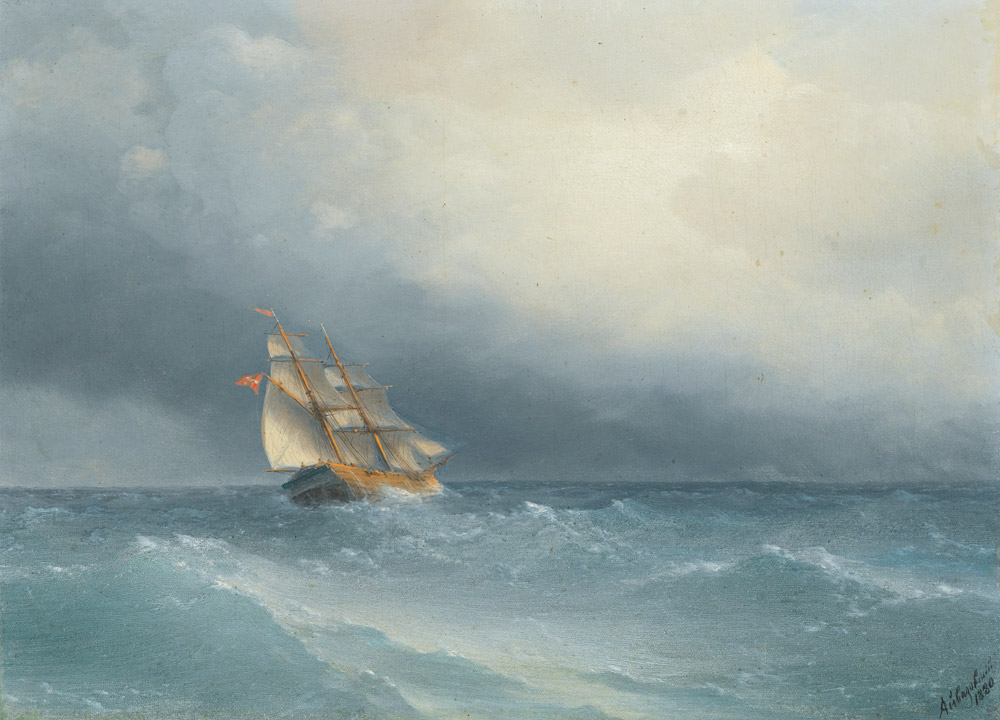 Aivazovsky Fırtınada Şişen Yelkenler, Tarih: 1880