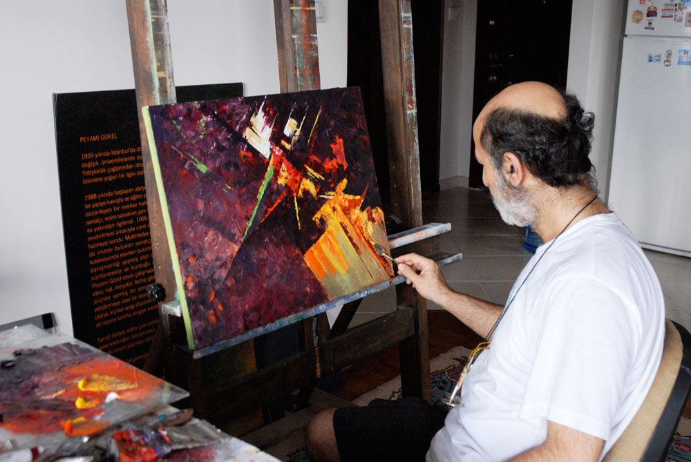 peyami gürel tablonun yapım aşamasından